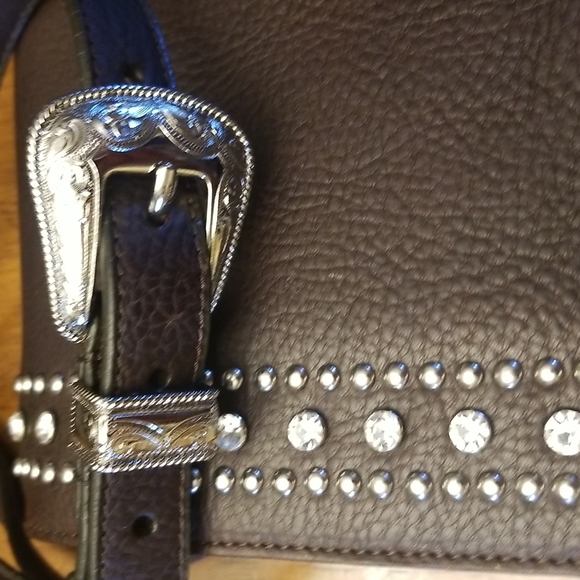 Brown leather western bag NWT - Picture 3 of 16